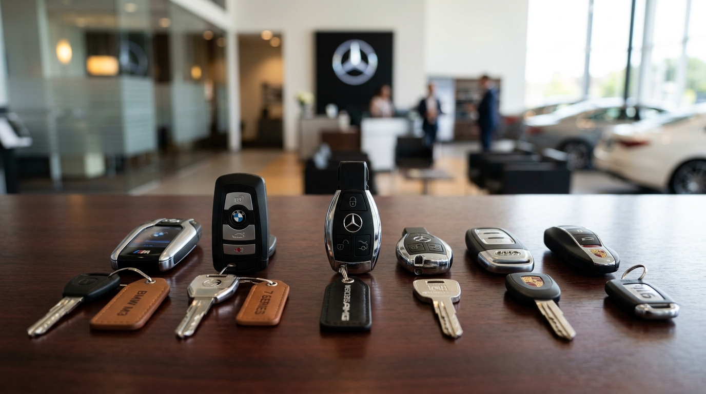 Car keys for BMW, Mercedes, Audi, and Porsche